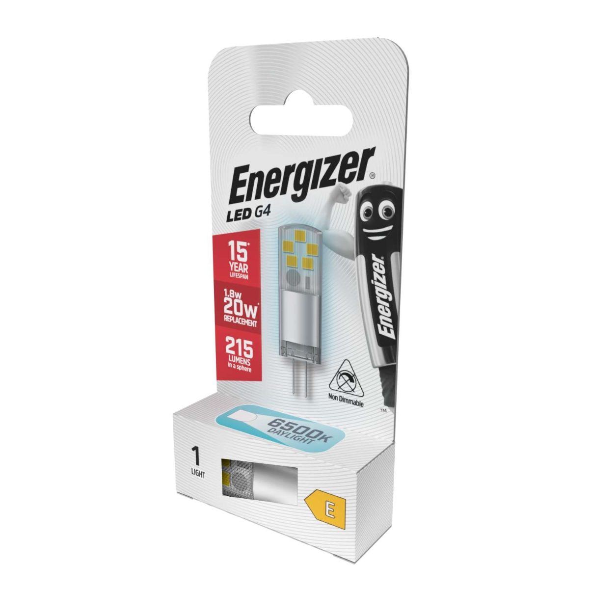Energizer LED G4 Capsule - 1.8W, 215 Lumens, 6,500K, Non-Dimmable