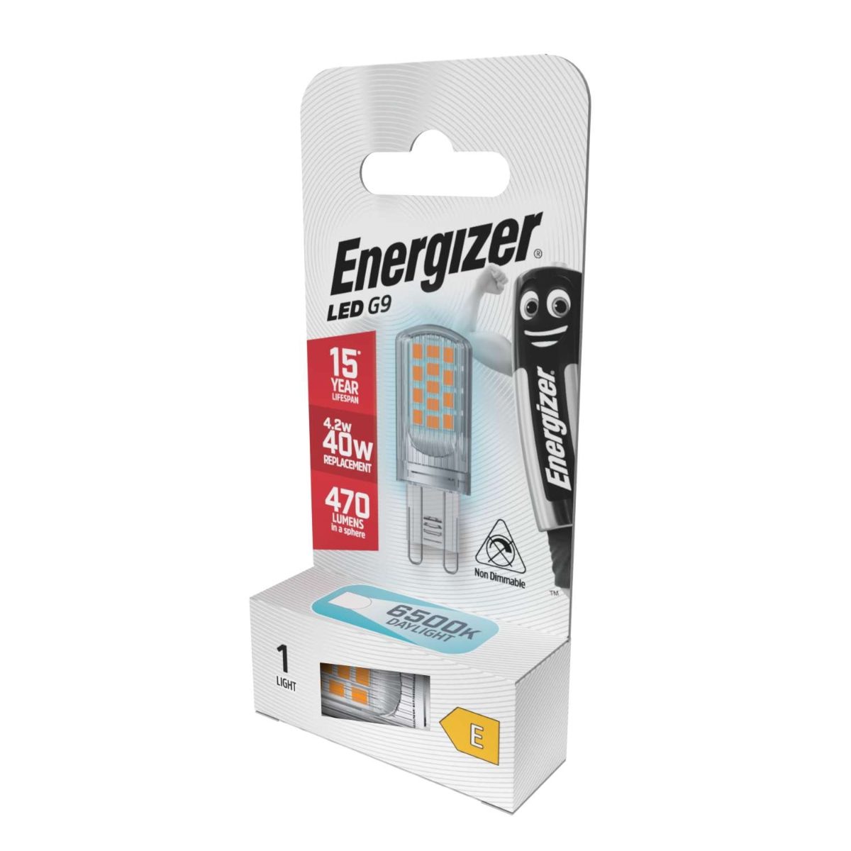 Energizer LED G9 470lm 4.2W 6,500K (Daylight), Box of 1