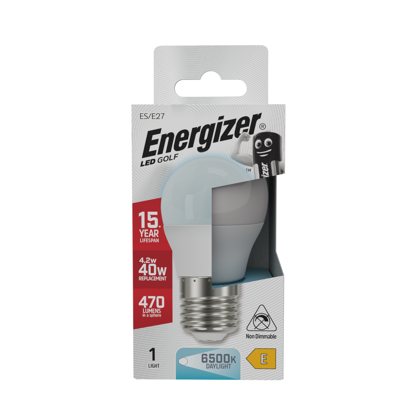 Energizer LED Golf E27 (ES) 470lm 4.2W 6,500K (Daylight), Box of 1