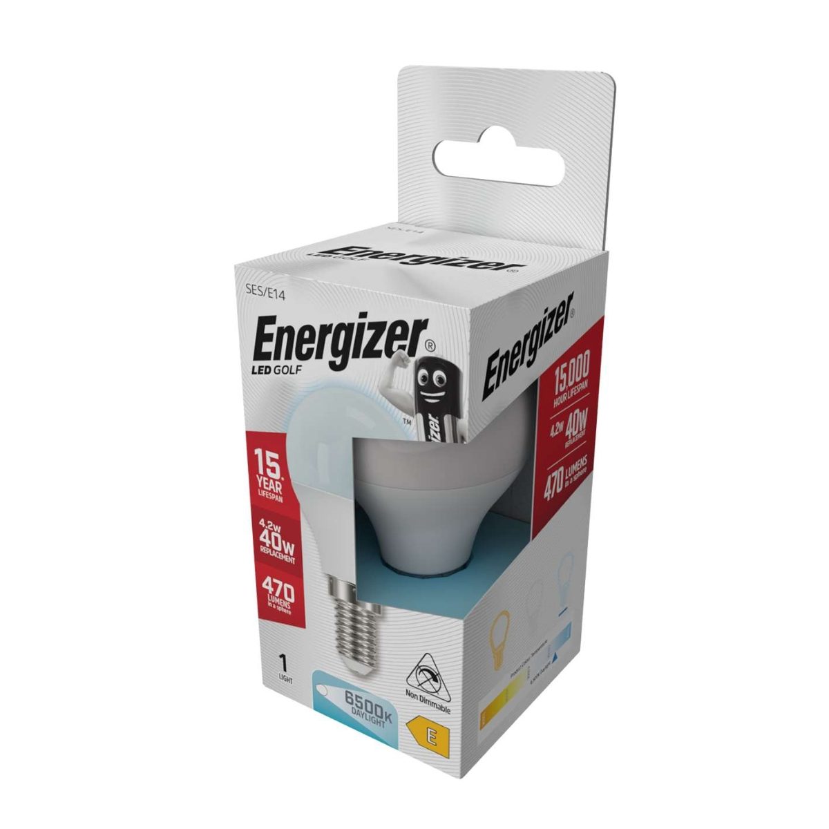 Energizer LED Golf E14 (SES) 470 Lumens 4.2W 6,500K (Daylight), Box of 1