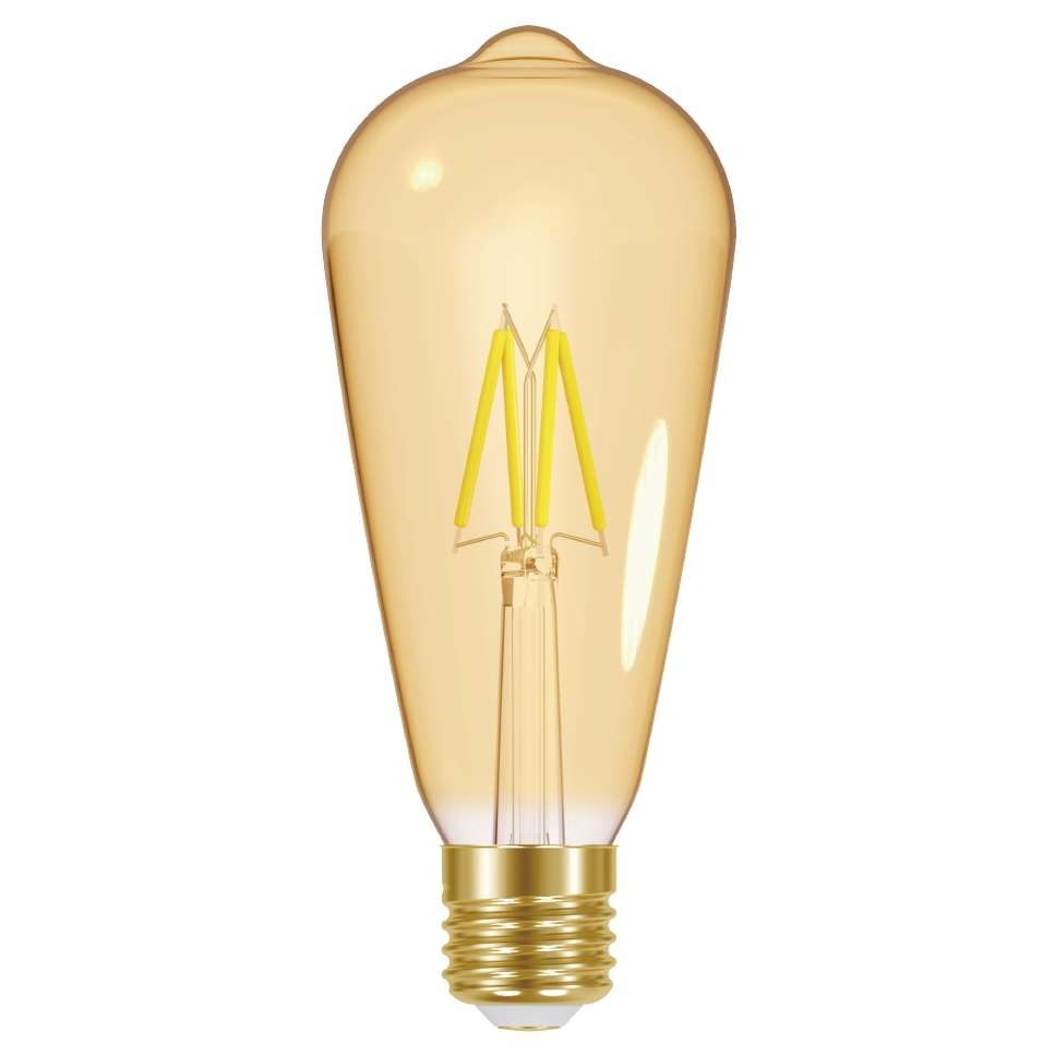 Energizer LED Filament Gold ST64 E27 (ES) 550 Lumens 5W 2,200K (Warm White) Dimmable, Box of 1