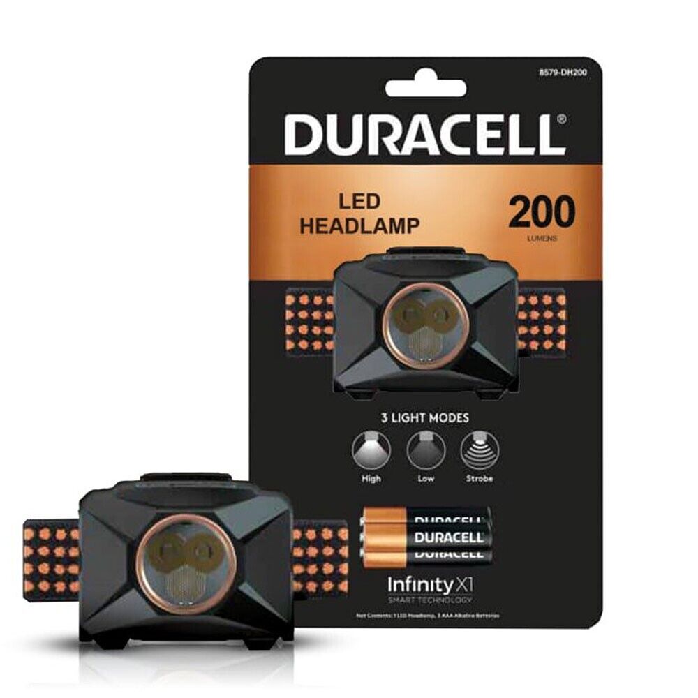 S28785 Duracell 200 Lumens Headlamp -Batteries included (Price per pack of 6)