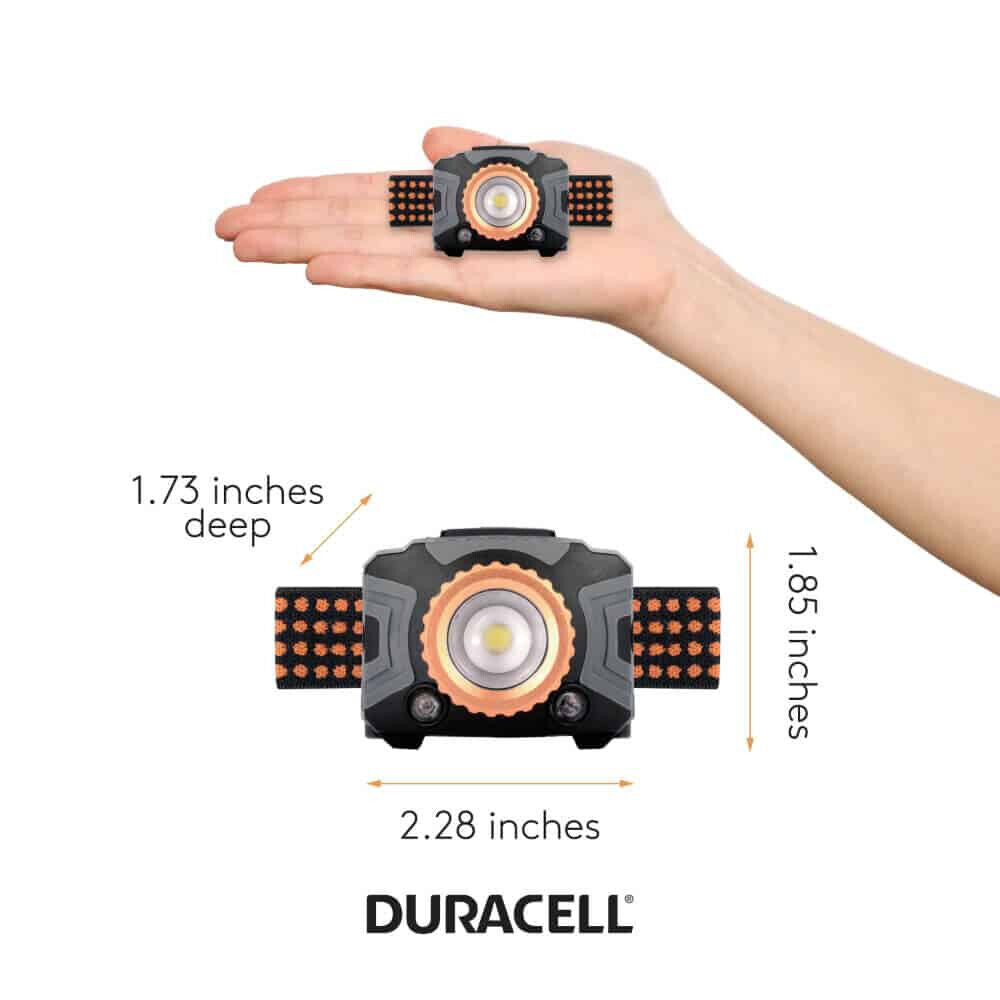 Linterna frontal LED de enfoque Duracell® de 350 lúmenes (precio por paquete de 6)