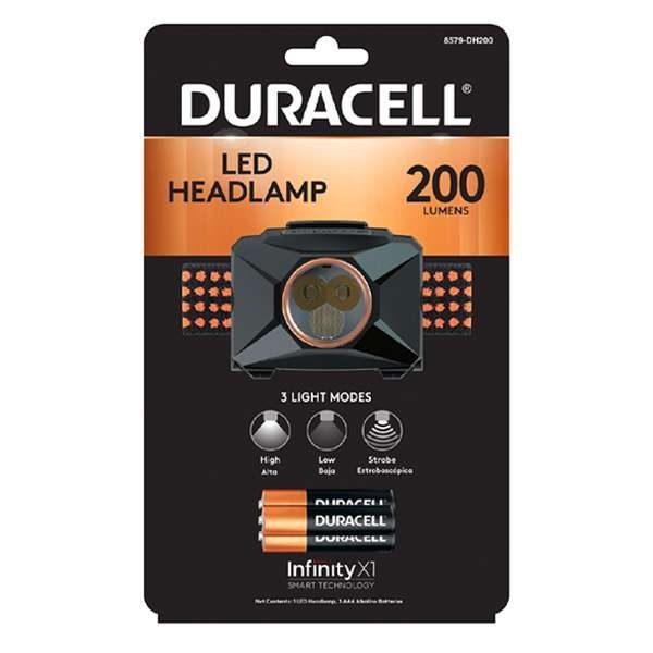 S28785 Duracell 200 Lumens Headlamp -Batteries included (Price per pack of 6)