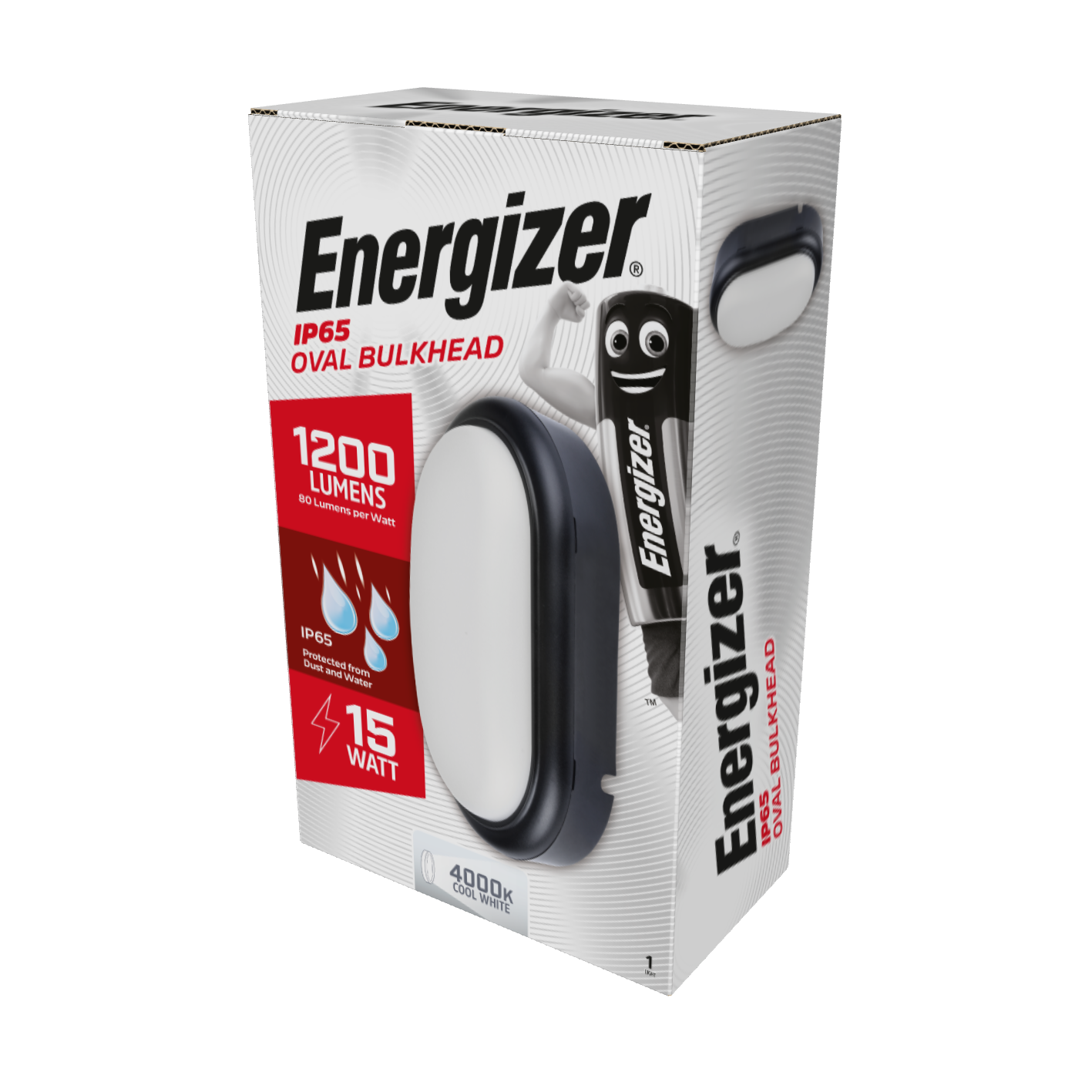 Mampara LED Energizer de 15 W - Ovalada - 1105 lúmenes