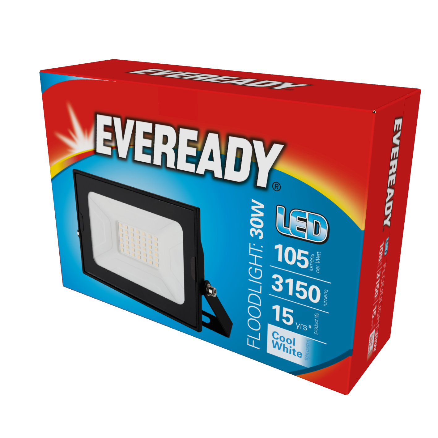 Eveready LED Floodlight - 30W - 3,150 Lumen - 4,000K (Cool White)