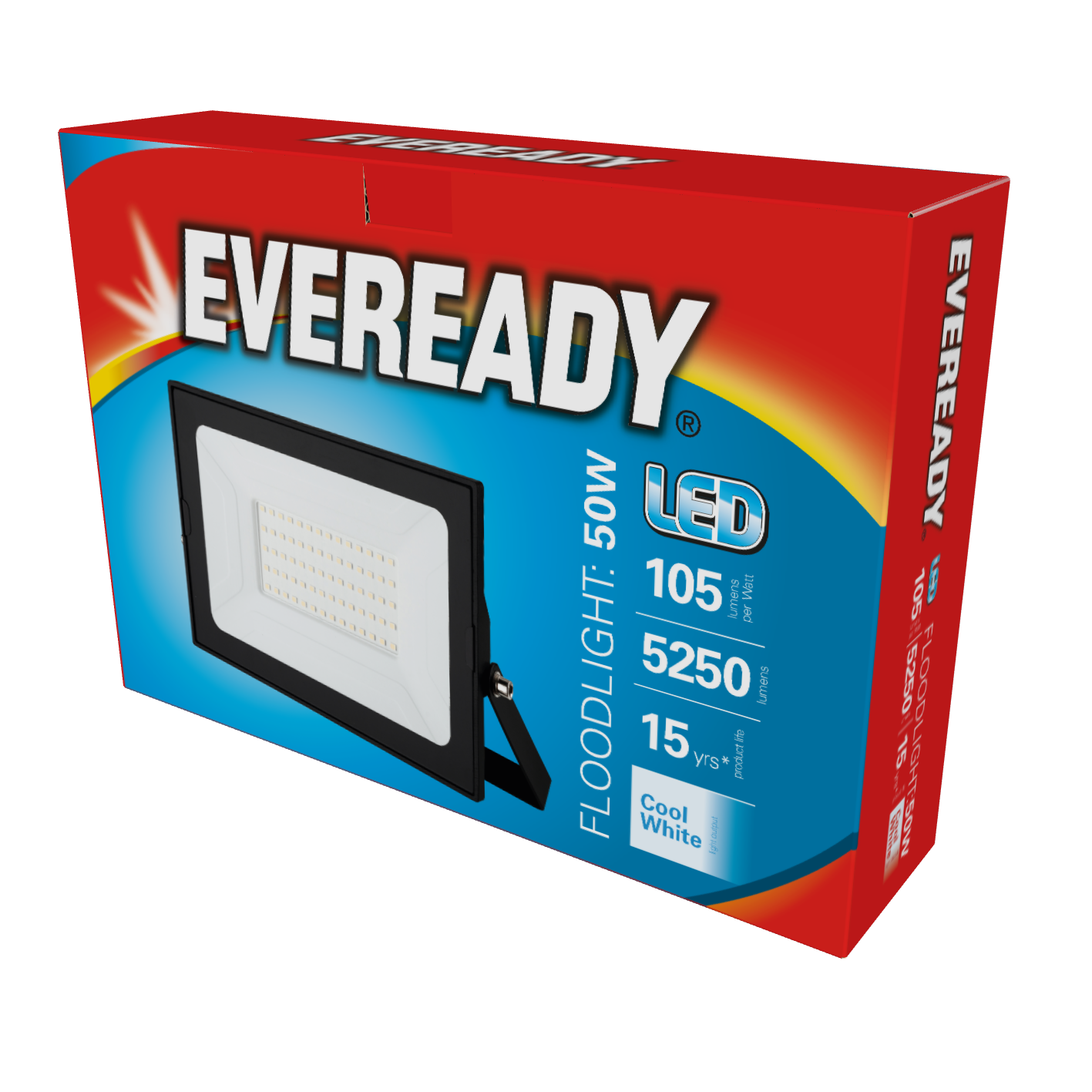 Eveready LED-Flutlicht – 50 W – 5.250 Lumen – 4.000 K (kaltweiß)
