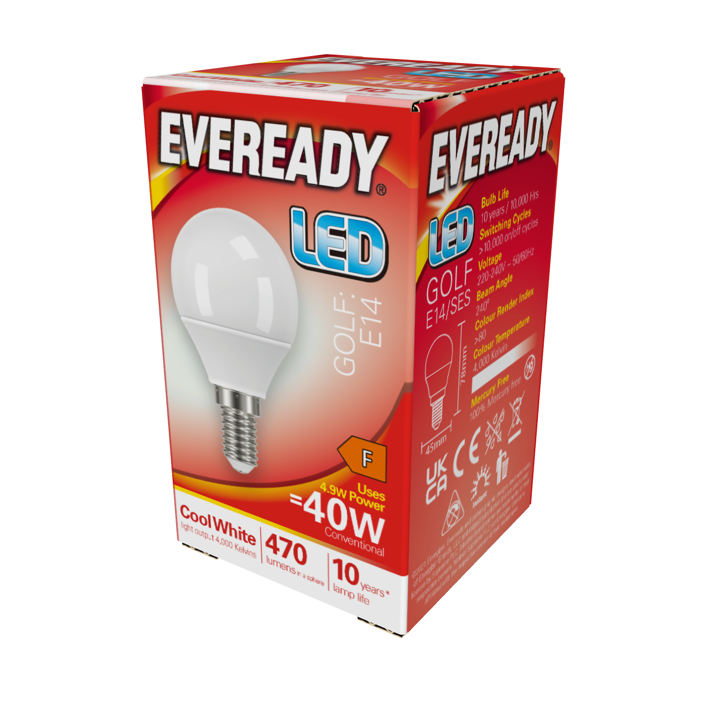 Eveready LED Golf E14 (SES) 470 lm 4,9 W 4.000 K (kaltweiß), 1er-Box