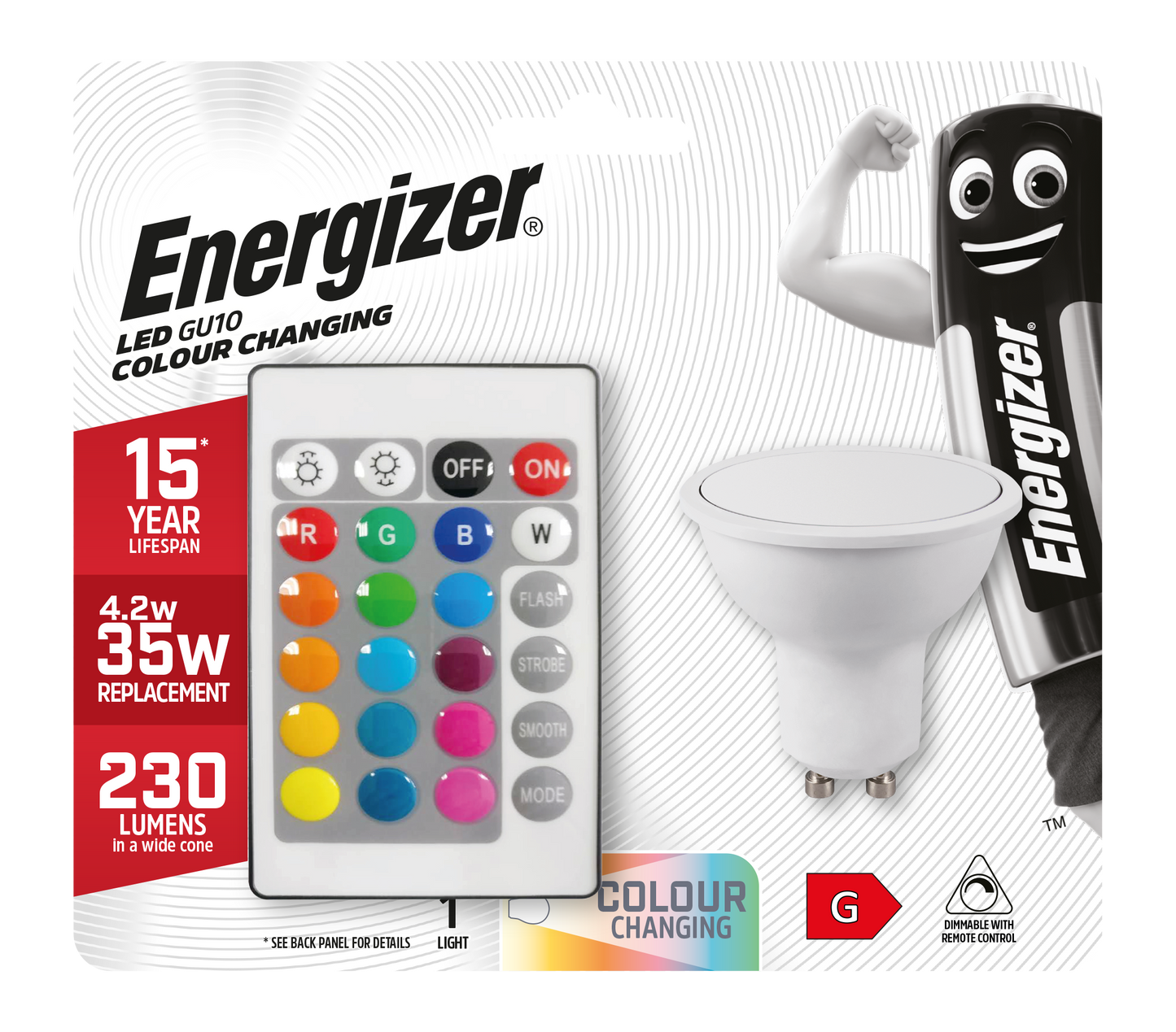 Energizer LED GU10 230lm 4,2W - RGB+W mit Fernbedienung