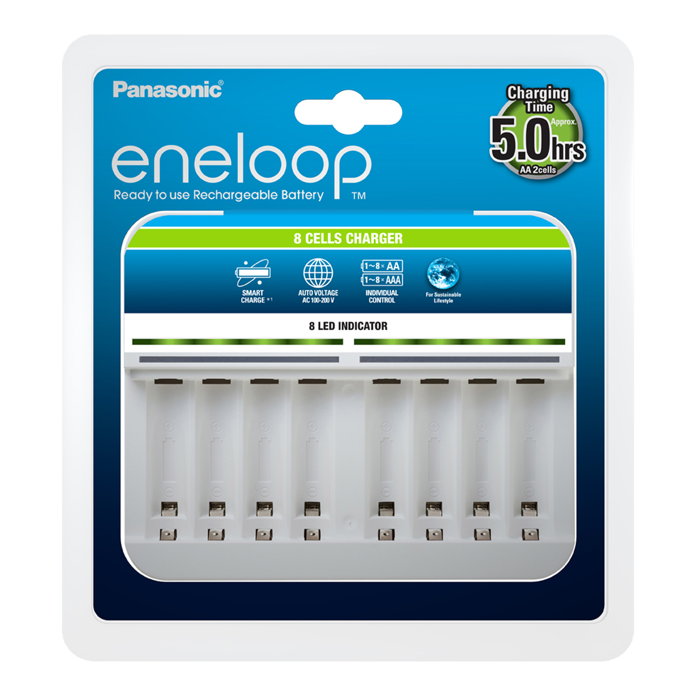 Panasonic 8-Zellen-Ladegerät AA/AAA (BQ-CC63U) – UK-Stecker