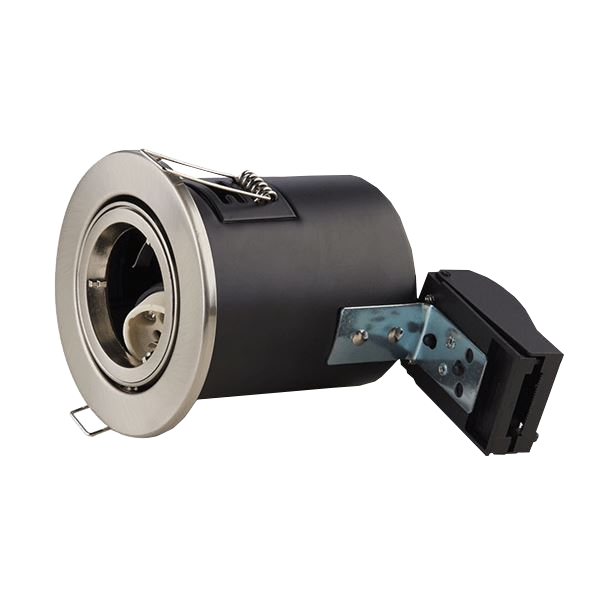 LumiLife GU10 Tilted Spotlight Fitting - IP20 - Quick Connect - Brushed Nickel