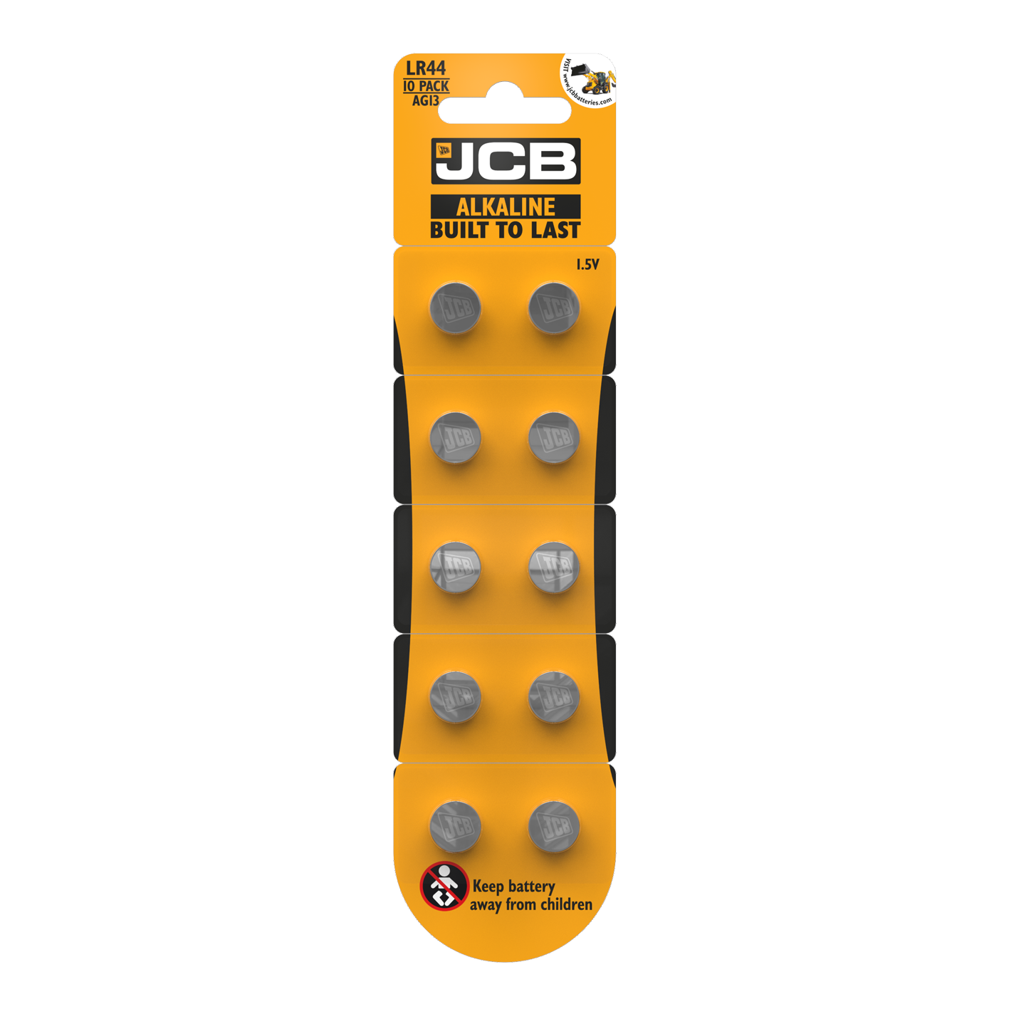 JCB LR44 Alkaline, Pack of 10