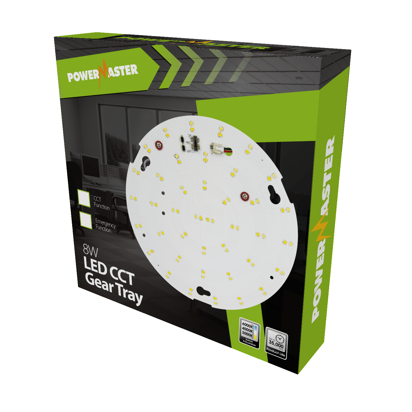 PowerMaster 8W LED Emergency Gear Tray CCT