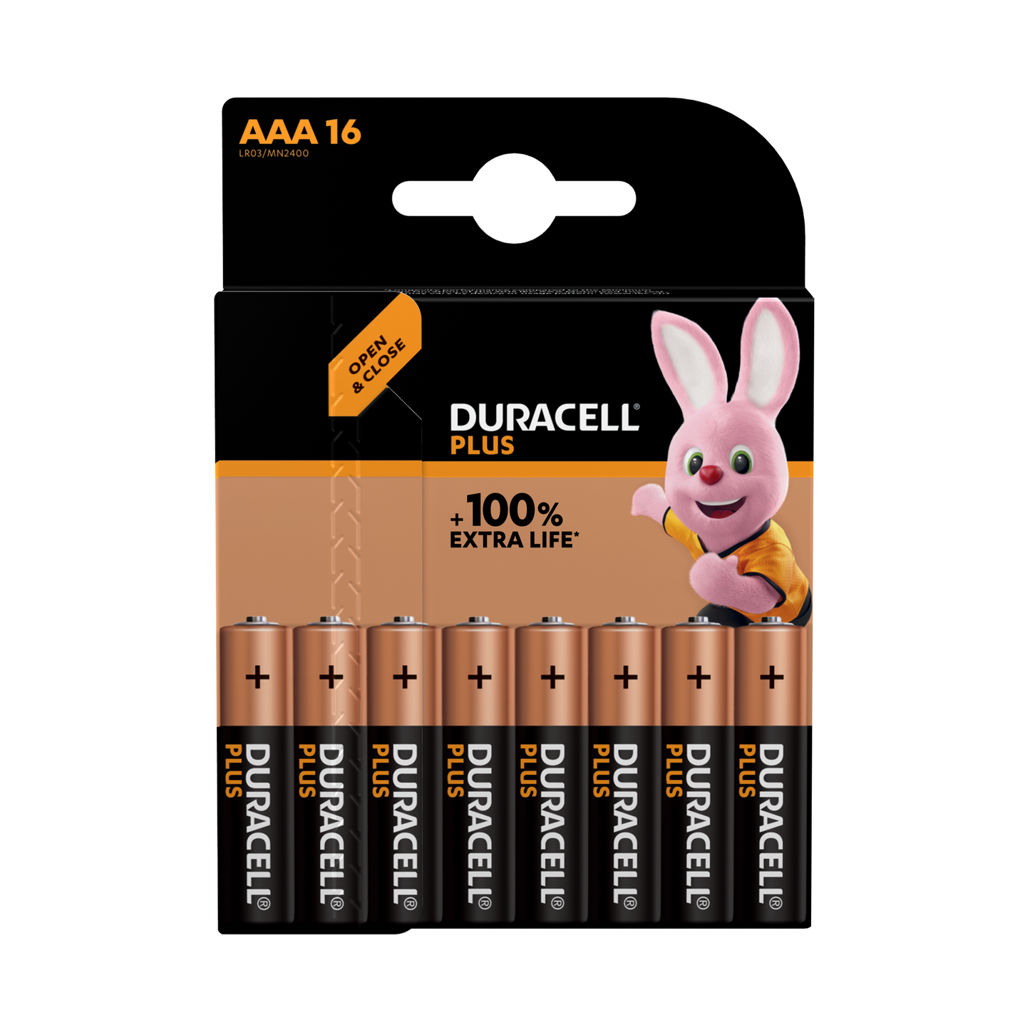 Duracell AAA +100% Plus Power, Pack of 16