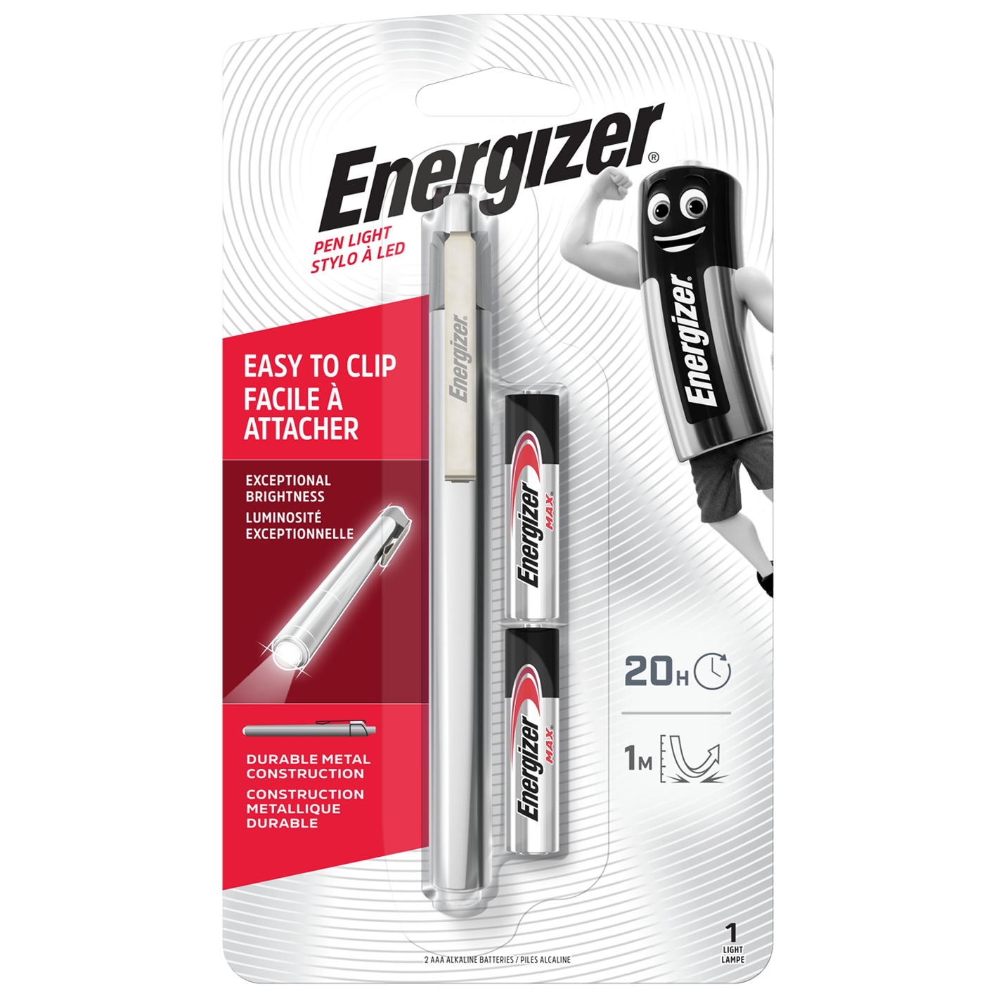 Energizer Metal Penlite Torch 35 Lumen With 2 x AA Batteries
