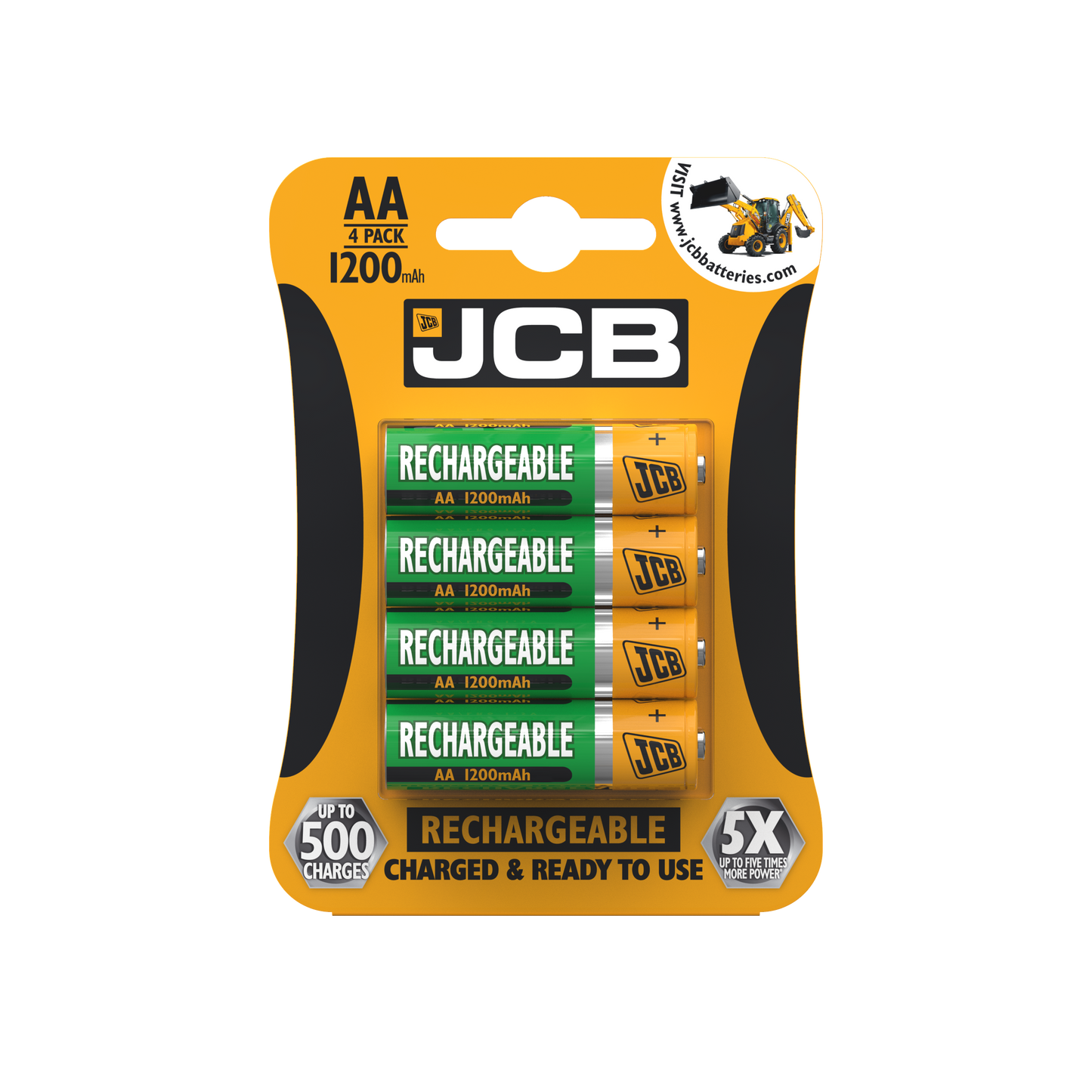 JCB AA 1200mAh Rechargeable, Pack of 4