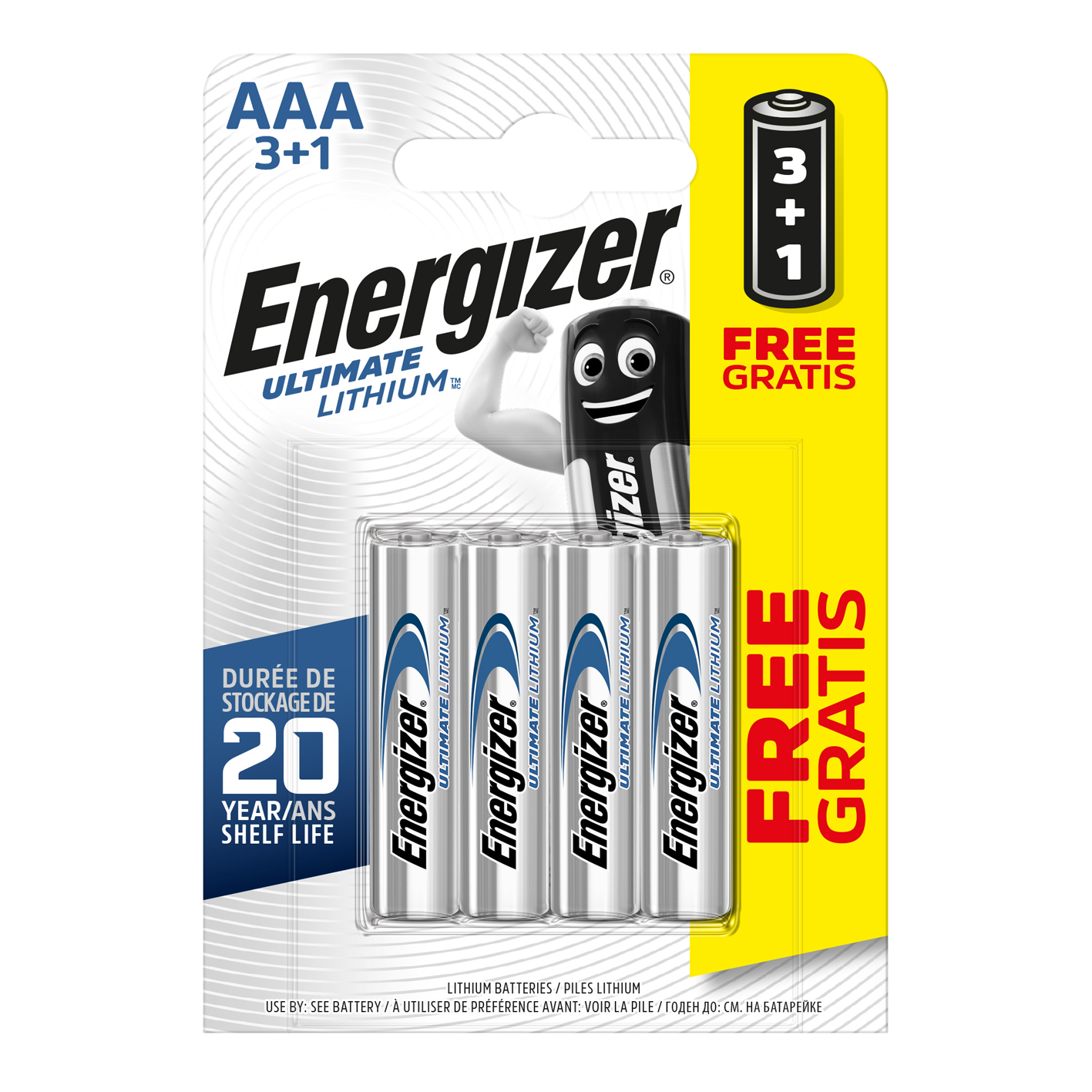 Enerigzer AAA Ultimate Lithium, Pack of 3+1