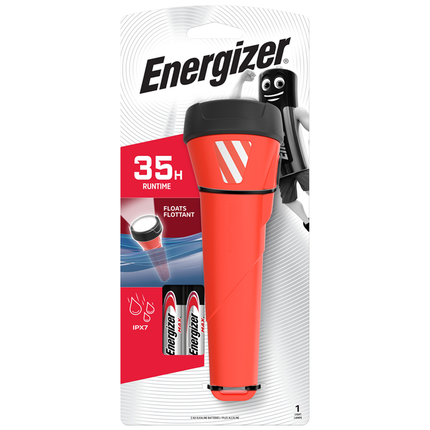 Energizer wasserdichte 55-Lumen-LED-Taschenlampe mit 2 x AA-Batterien