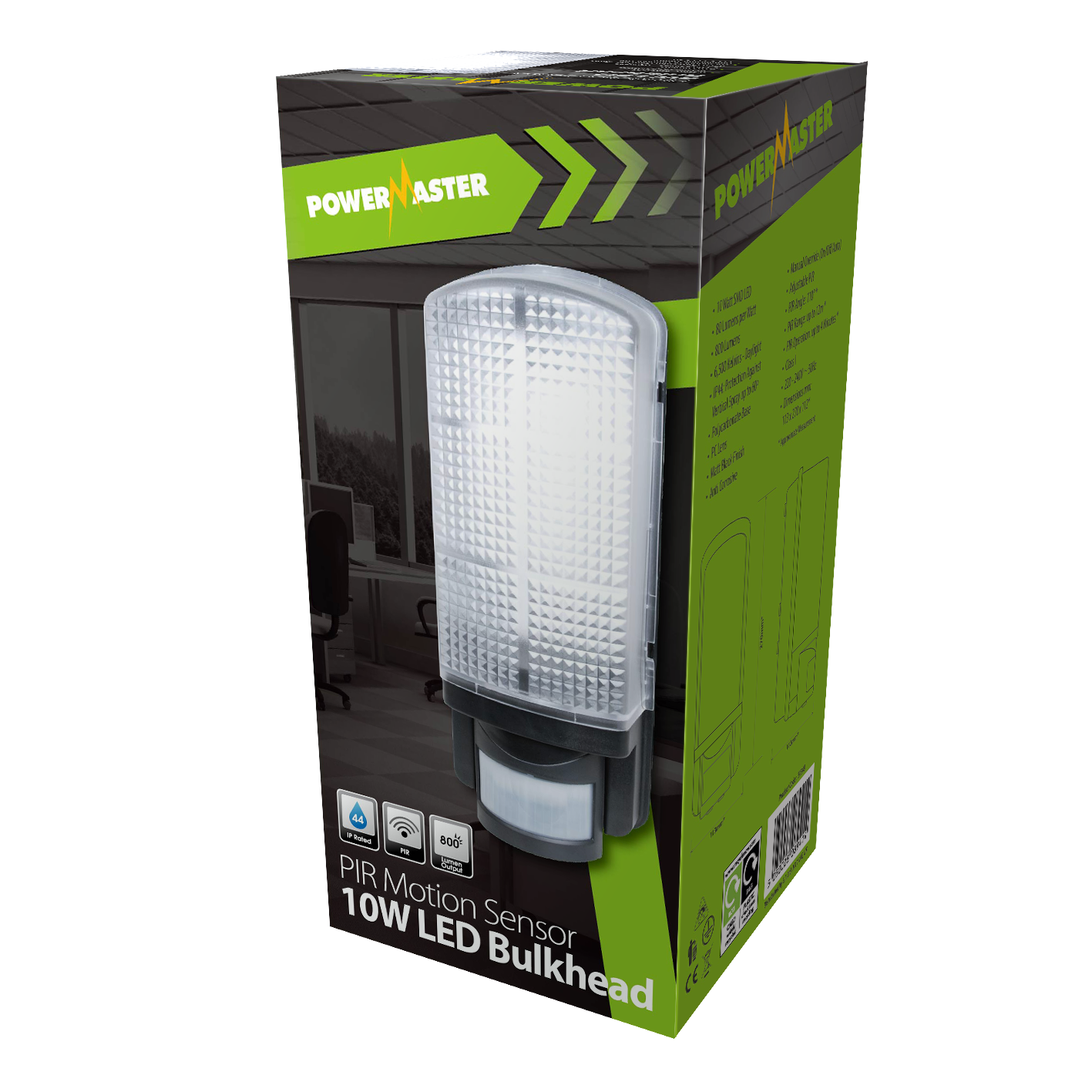 PowerMaster 10W LED Polycarbonate PMO PIR Motion Sensor Bulkhead
