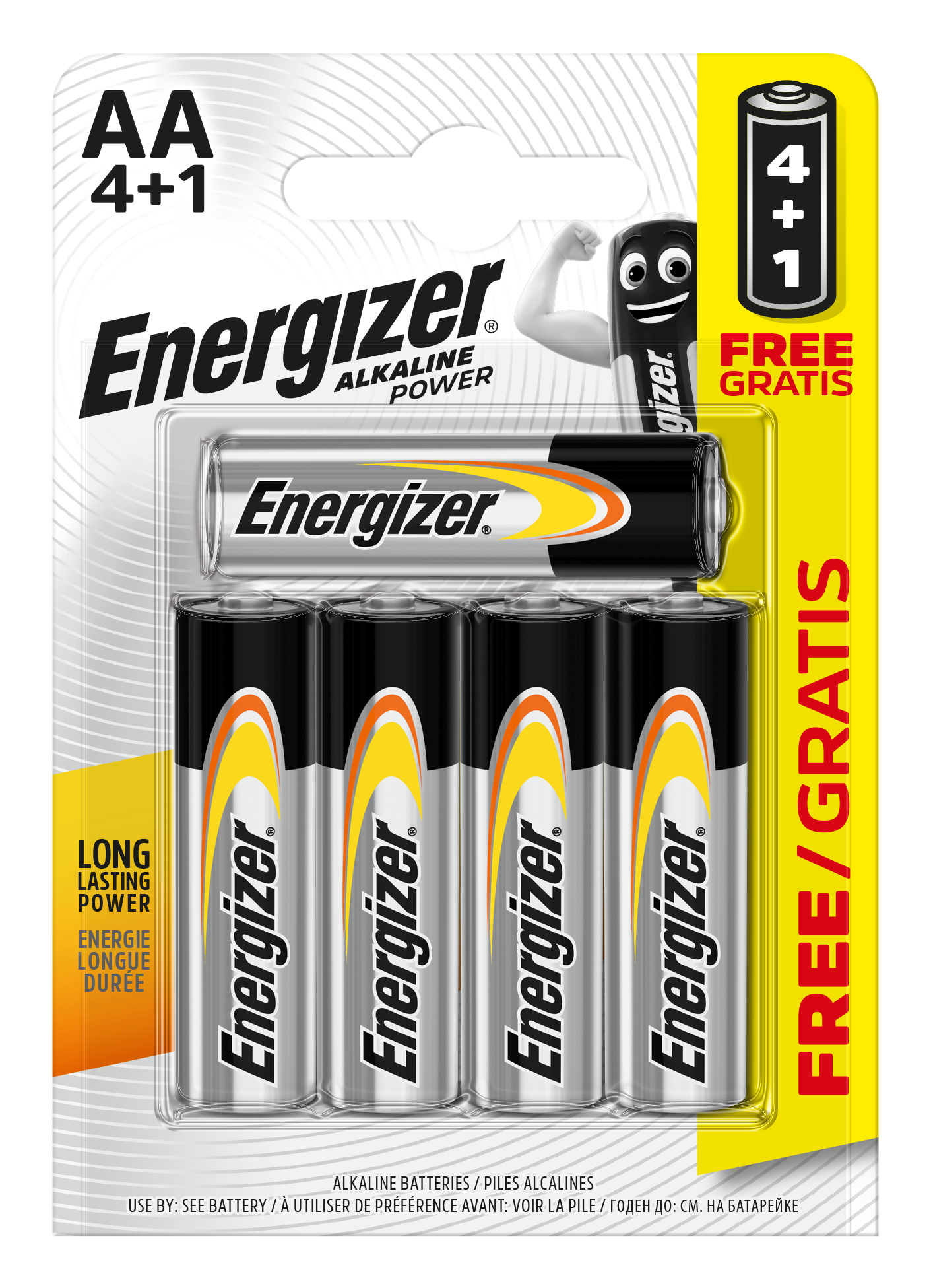 Energizer AA Alkaline Power, Packung mit 4+1