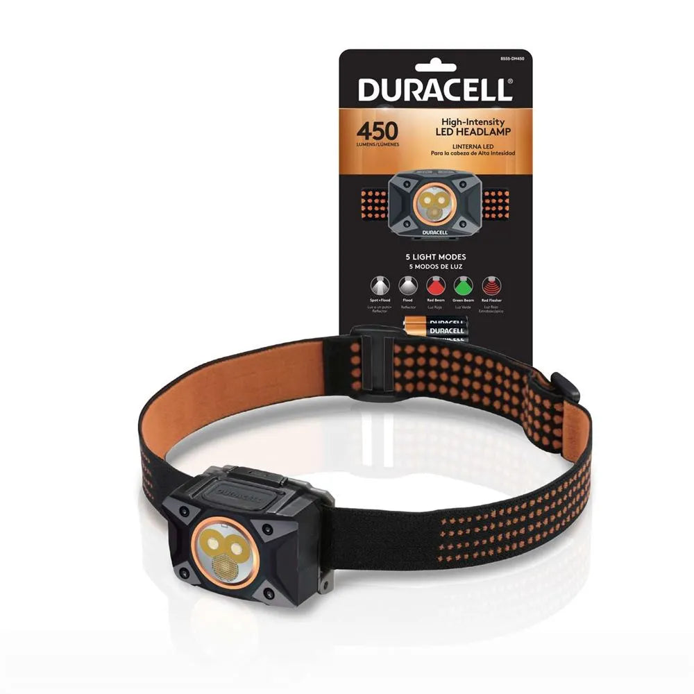 Duracell® LED-Stirnlampe mit hoher Intensität, 450 Lumen