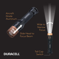 Fokussierende Duracell-Taschenlampe, 550 Lumen