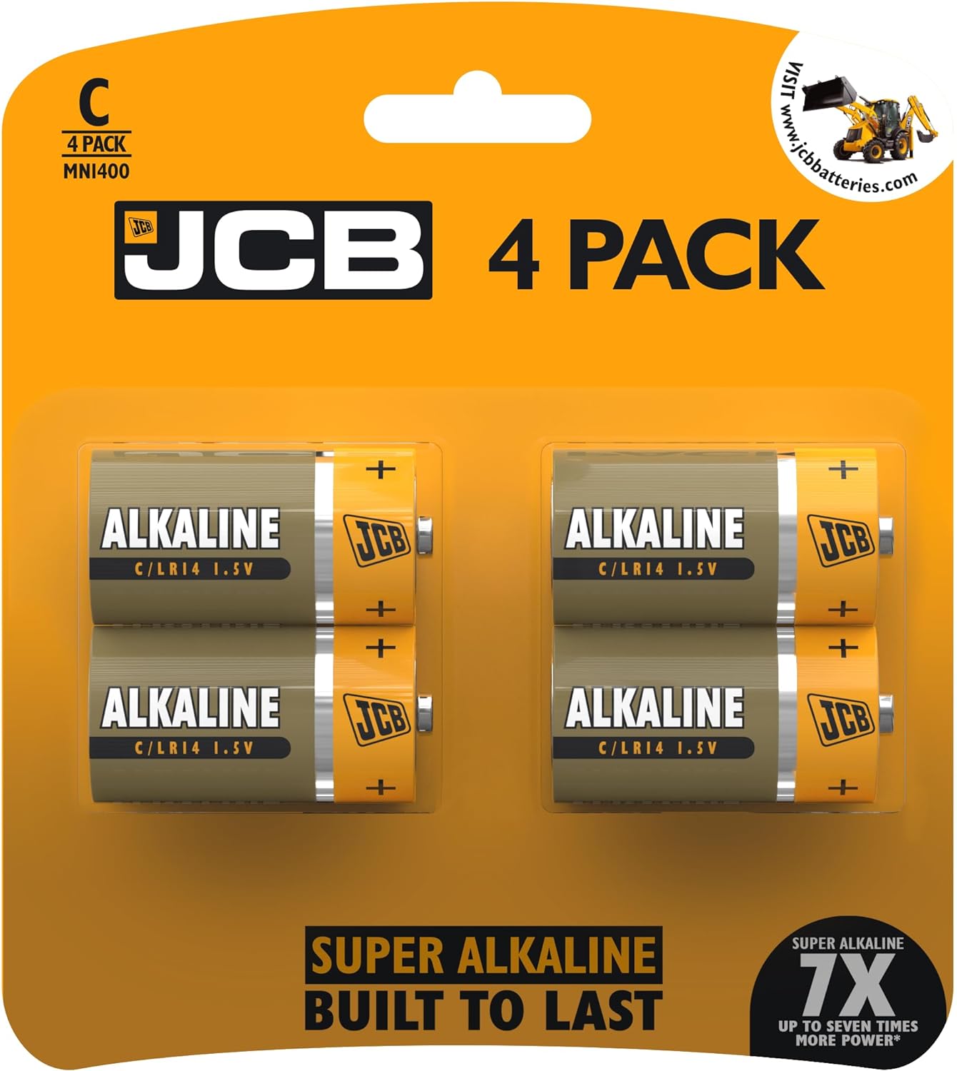 JCB Alkaline der Größe C, 4er-Pack