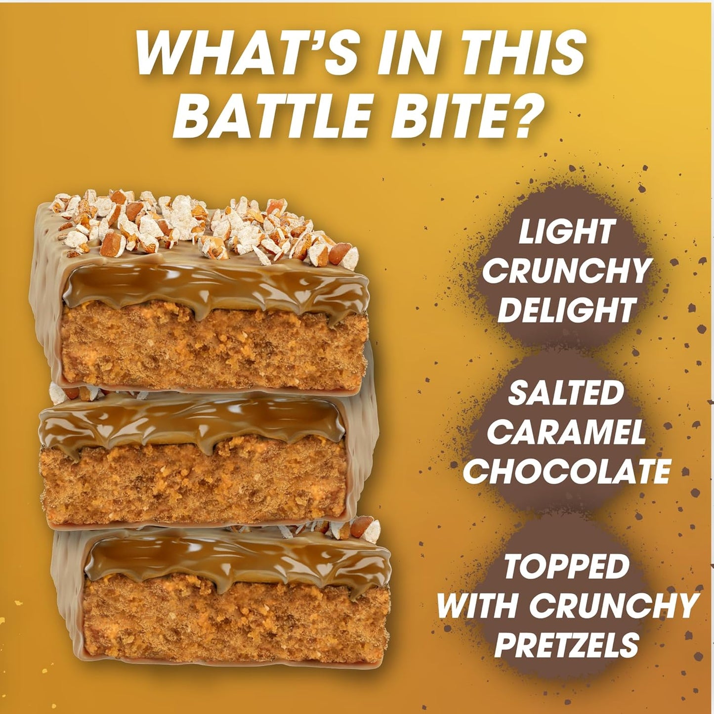 Battle Bites Caramel Pretzel 62g - Precio por caja de 12