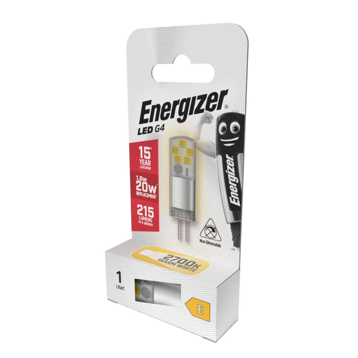 Energizer LED G4 Capsule - 1.8W, 215 Lumens, 2,700K, Non-Dimmable