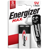 Energizer 9V Max Alkaline, Pack of 1
