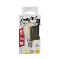 Energizer LED Filament Golf E14 (SES) 470 Lumens 4W 2,700K (Warm White), Box of 1