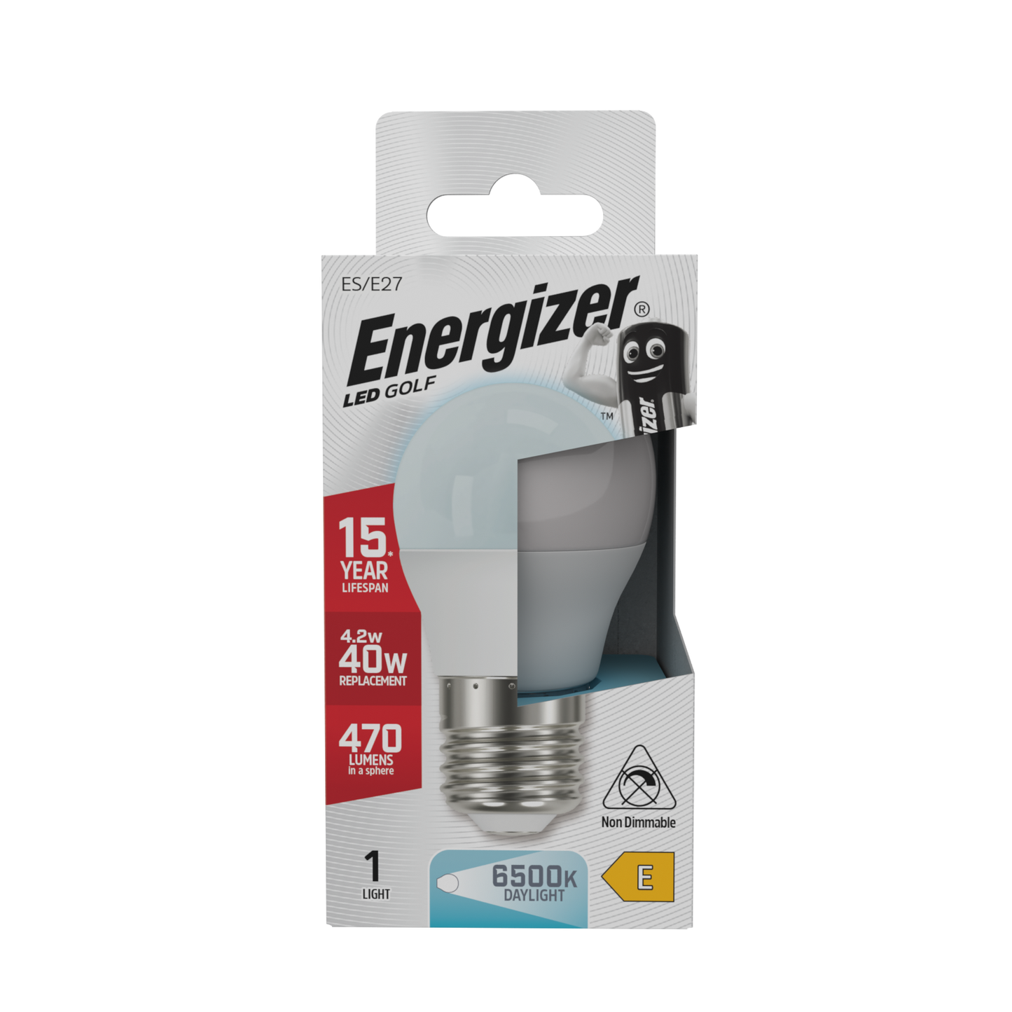 Energizer LED Golf E27 (ES) 470lm 4,9W 6.500K (Tageslicht), Packung mit 1 Stück