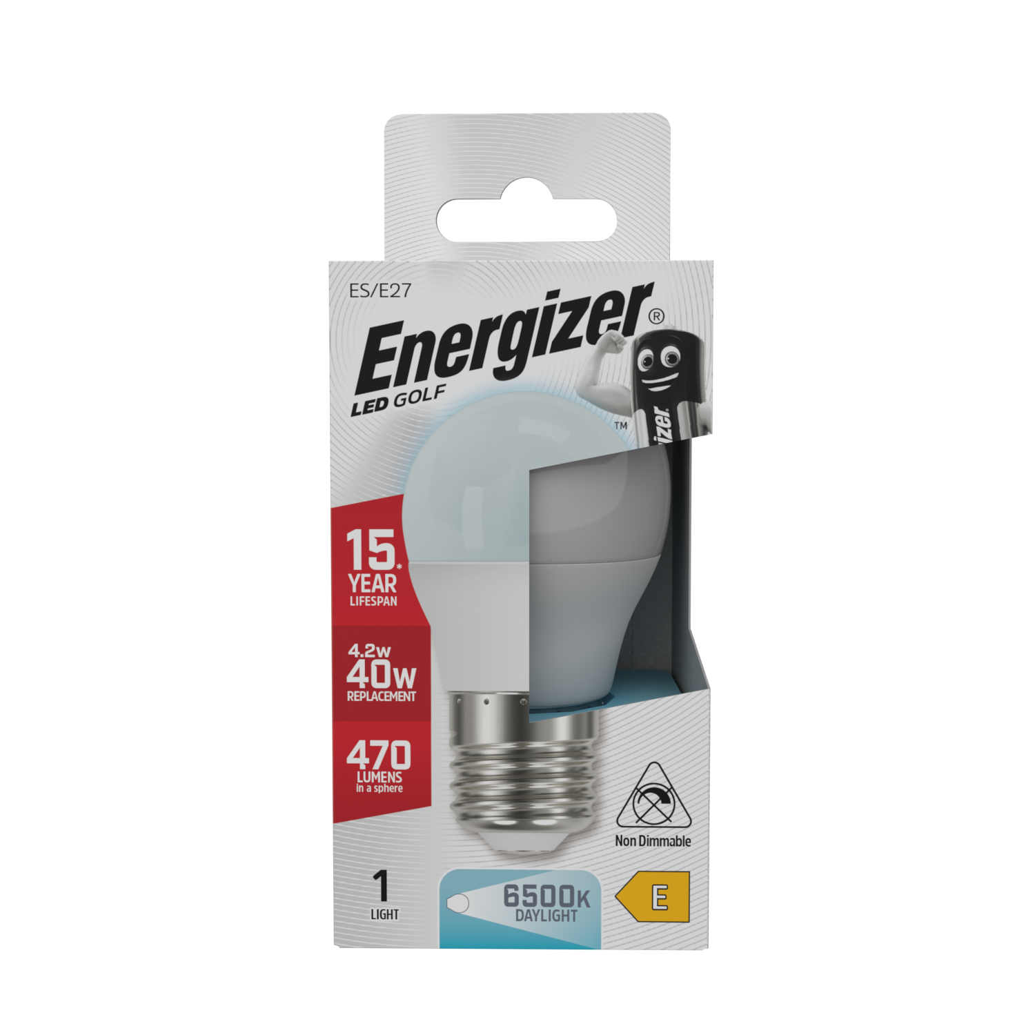 Energizer LED Golf E27 (ES) 470lm 4,9W 6.500K (luz día), Caja de 1