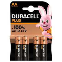 Duracell +100% Plus Power AA, paquete de 4
