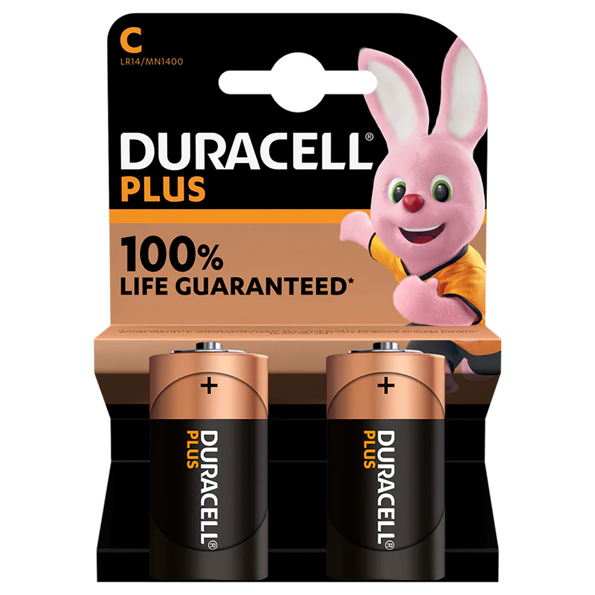 Duracell +100% Plus Power C, Pack of 2