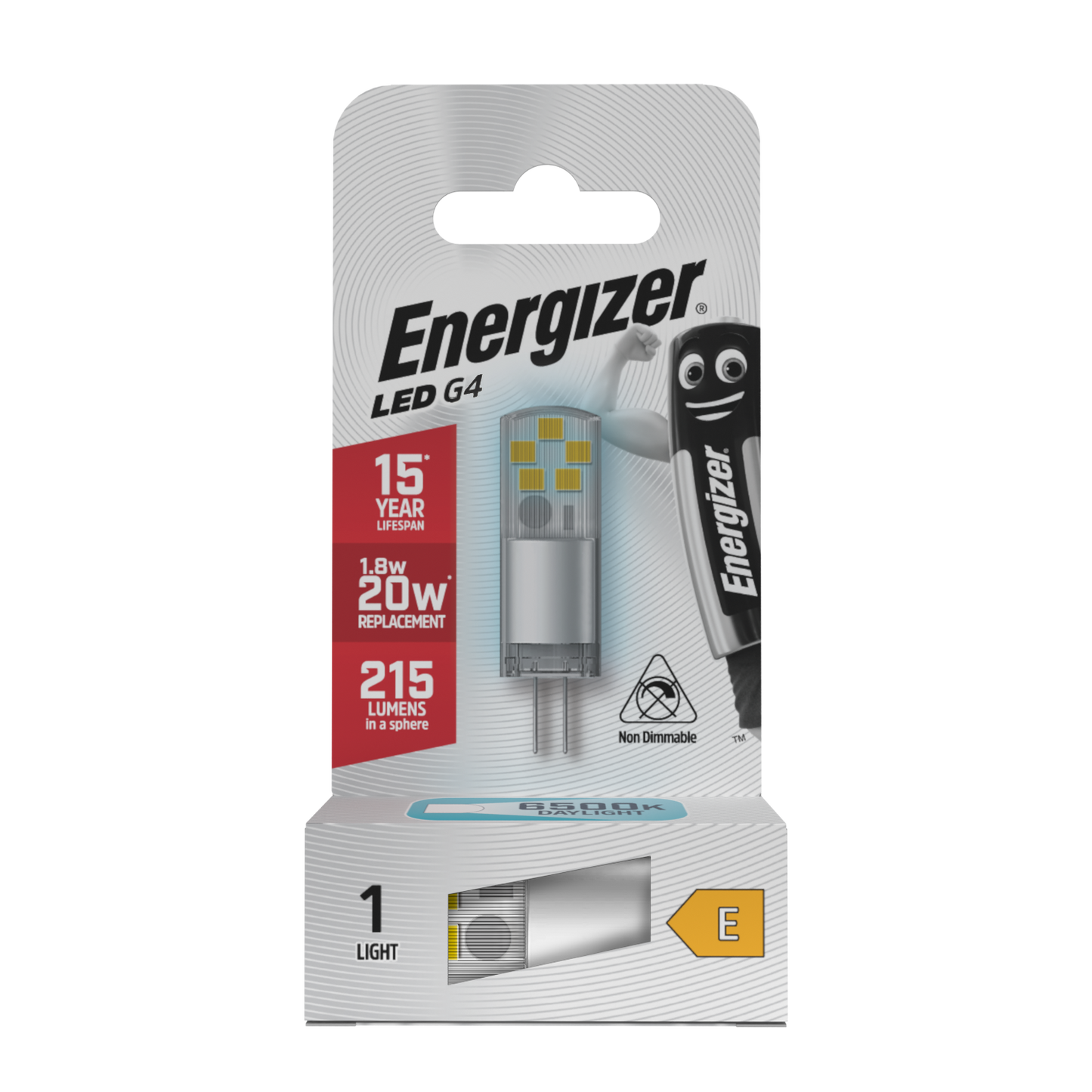 Energizer LED G4 Capsule - 1.8W, 215 Lumens, 6,500K, Non-Dimmable
