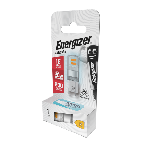 Energizer LED G9 200lm 1.8W 6,500K (Daylight), Box of 1