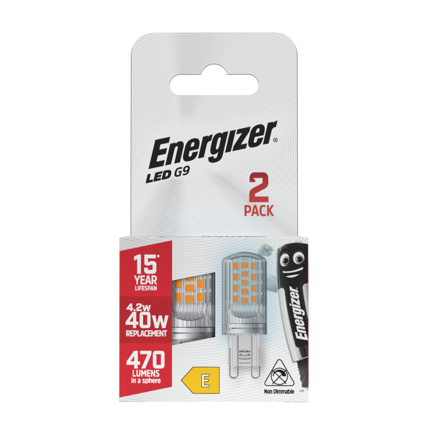 Energizer LED G9 470lm 4.2W 6,500K (Daylight), Box of 2