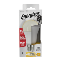 Energizer LED GLS E27 (ES) 1,521 Lumens 12.6W 2,700K (Warm White), Box of 1