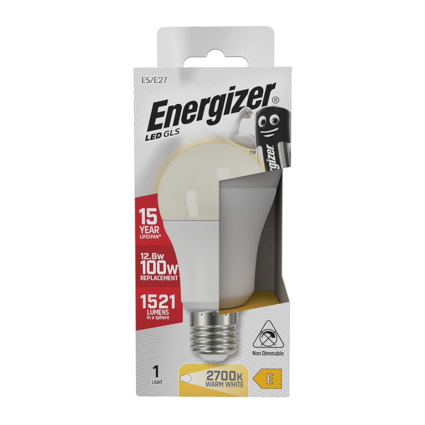 Energizer LED GLS E27 (ES) 1.521 Lumen 13,5 W 2.700 K (Warmweiß), Packung mit 1 Stück