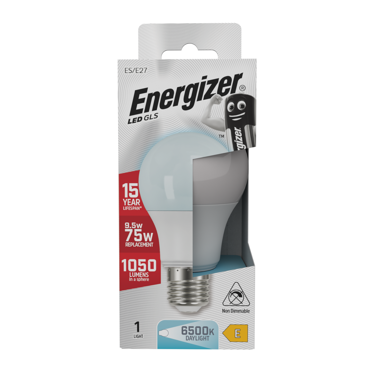 Energizer LED GLS E27 (ES) 1,050lm 9.5W 6,500K (Daylight), Box of 1
