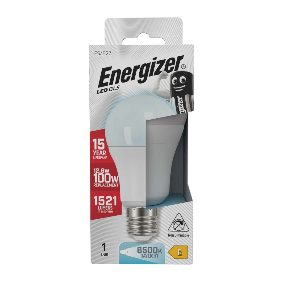 Energizer LED GLS E27 (ES) 1,521 Lumens 12.6W 6,500K (Daylight), Box of 1