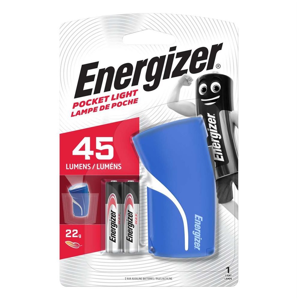 Energizer Pocket Light LED Torch + 2 x AAA Batteries