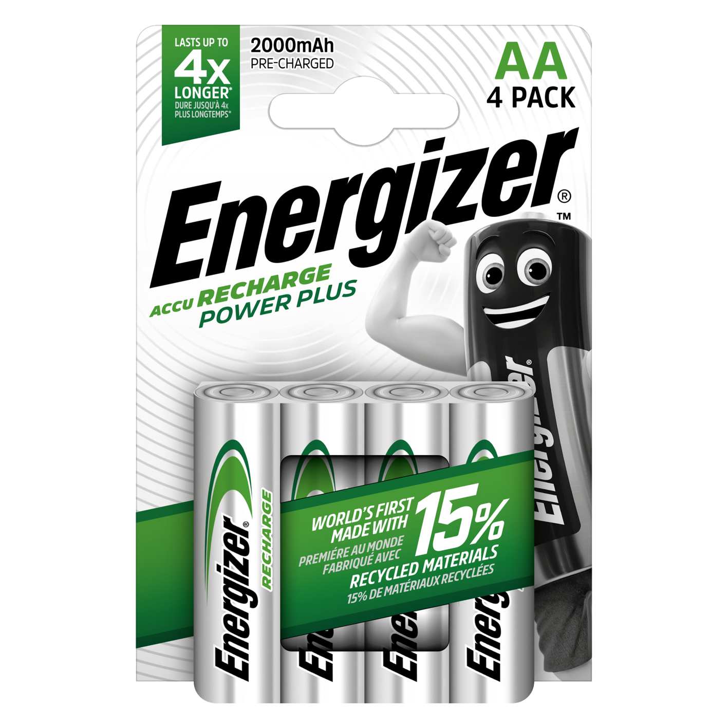 Energizer AA 2000mAh Recharge Power Plus, Pack of 4