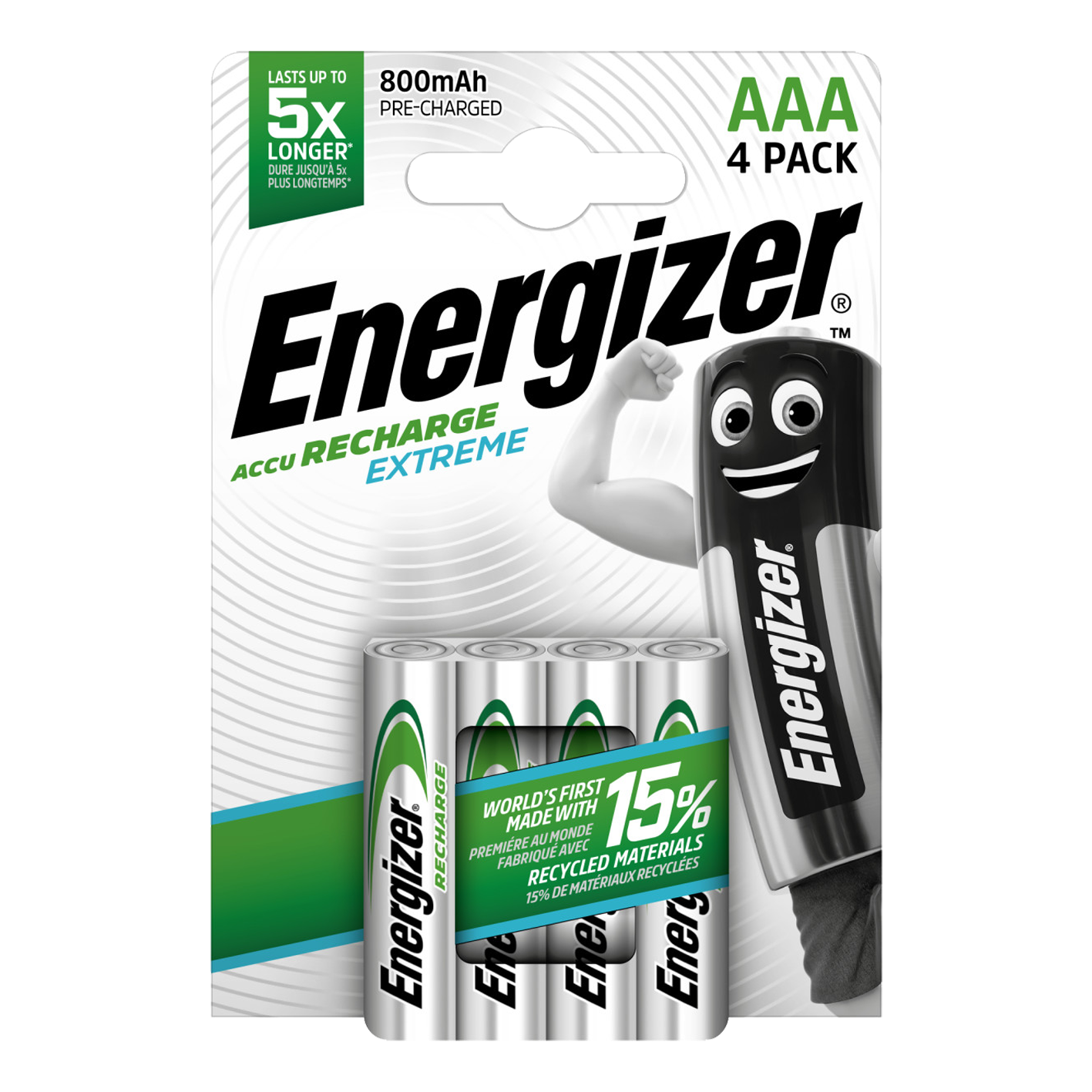Energizer AAA 800 mAh Recharge Extreme, 4er-Pack