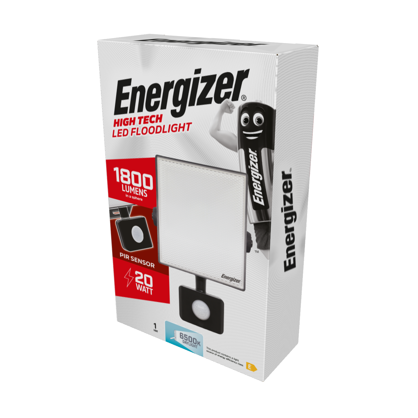 Energizer PIR LED Floodlight - 20W - 1,800 Lumen - 6,000K (Daylight)