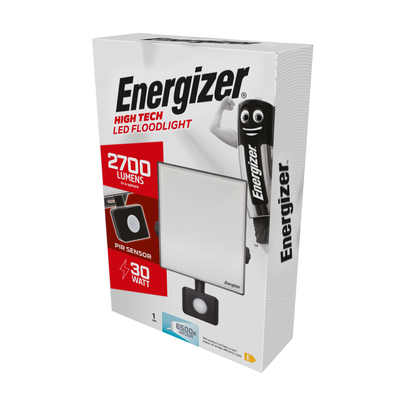 Energizer PIR LED Floodlight - 30W - 2,700 Lumen - 6,000K (Daylight)