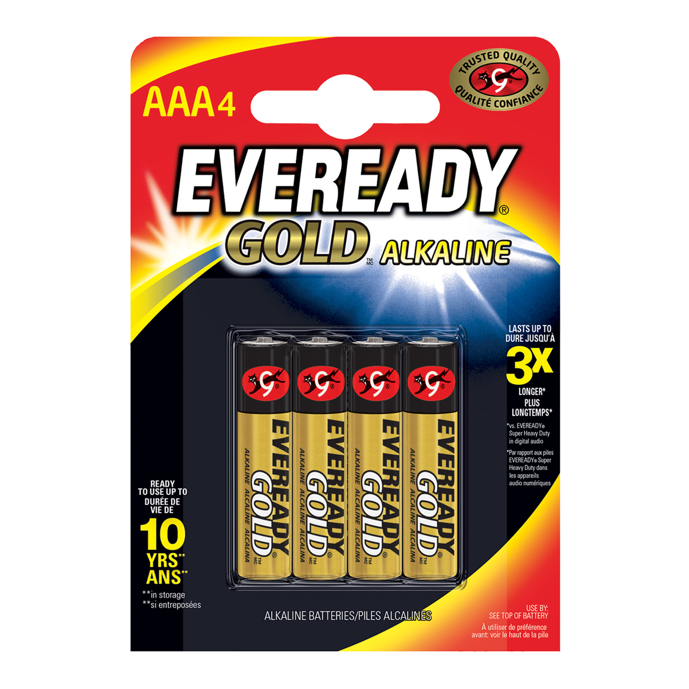 Eveready AAA Alkaline Gold, Pack of 4