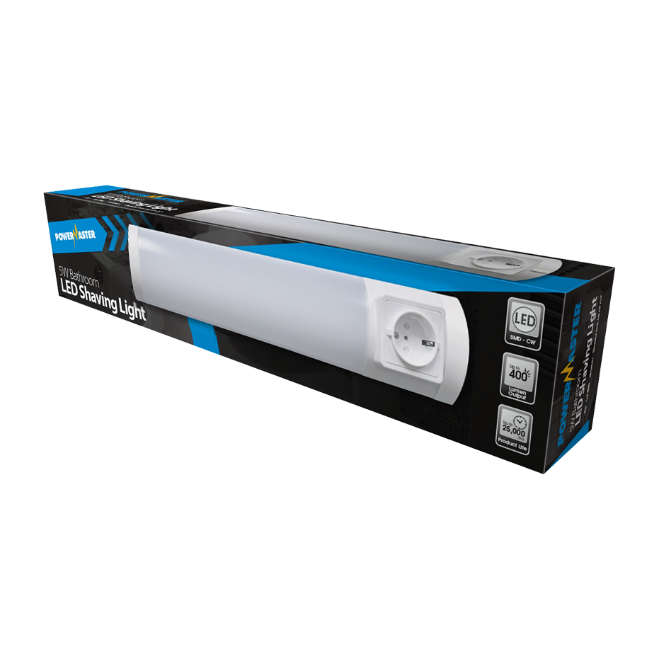 PowerMaster LED-Badezimmer-Rasierleuchte – 5 W – 400 Lumen – 4.000 K (kaltweiß)