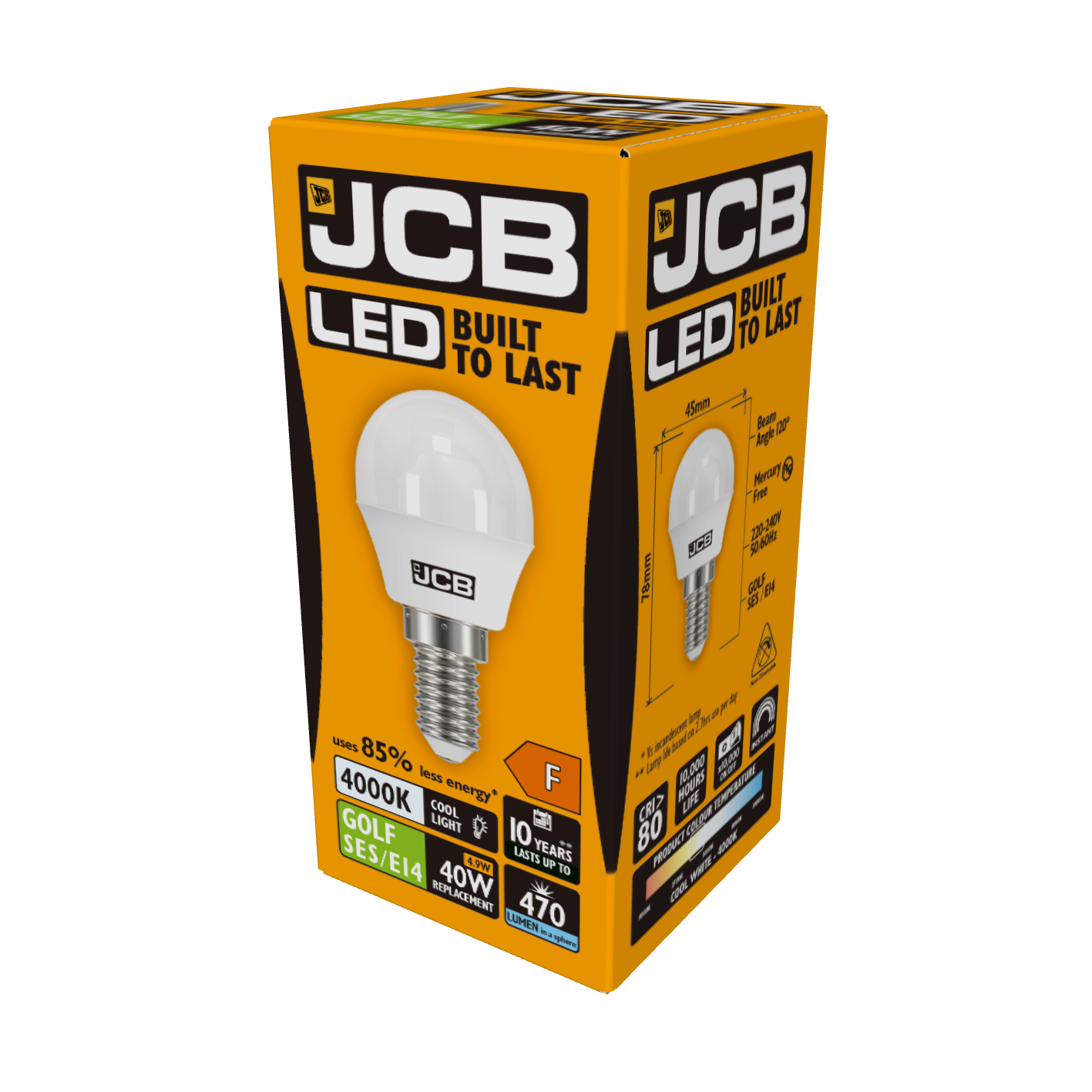 JCB LED Golf E14 (SES) 470lm 4,9W 4.000K (blanco frío), caja de 1